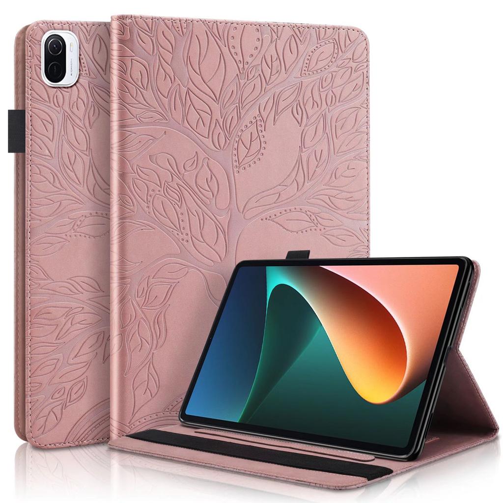 Suitable for Xiaomi Pad5 tablet leather case OPPO Realme Tree of Life embossed card holder protective case