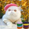 Ins Solid Color Cat Accessories Mini Pet Wool Cap Cat Hat Pet Headwear Dog Beret
