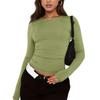 Y2k Long Sleeve T-Shirts For Women Spring Autumn Slim Fit Casual Pullovers Female Basic Tees Tops With Thumb Holes Streetwear