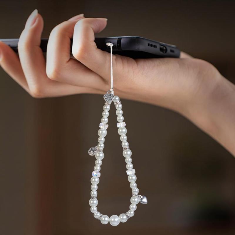 Handmade Beaded Phone Chain Pendant Telephone Lanyard Cellphone Rope Bracelet Fashion Keyring Keychain For Women Jewelry