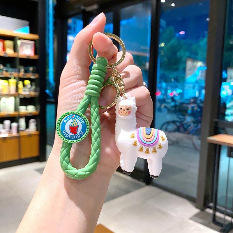 Foreign Trade Creative Alpaca Keychain Car Animation Cartoon Cute Couple Bag Pendant Small Gift large