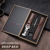 Armband 20mm 22mm 24mm Echtes Leder Uhrenarmband mit Geschenkbox Universelle Schmetterlingsschließe Rindsleder Herren Business Armband