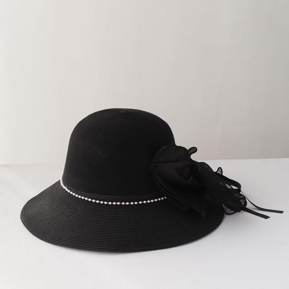 

Дышащий топ в корейском стиле Вязаная соломенная шляпа Летняя шляпа рыбака Шляпа-ведро с бантиком в сказочном стиле Пляжная шляпа с жемчугом 56-58cm