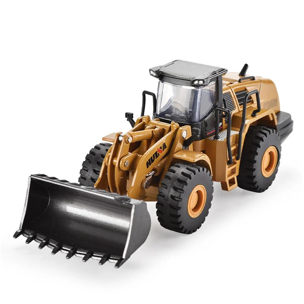 HUINA Excavators 1/50 Alloy Toys Scale Die-cast Forklifts Loader Bulldozer Road Roller Engineering Construction Car Boys Gifts