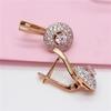 Purple Gold Inlaid Zircon Earrings Full Of Diamonds Classic Luxury Temperament Solid Rose Gold Plated Earrings