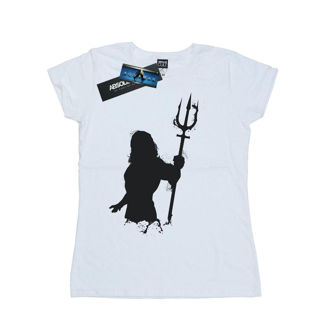 DC Comics Womens/Ladies Aquaman Mono Silhouette Cotton T-Shirt