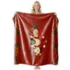 Christmas Themed Flannel Fleece Blanket Nap Throw Customizable Home Use