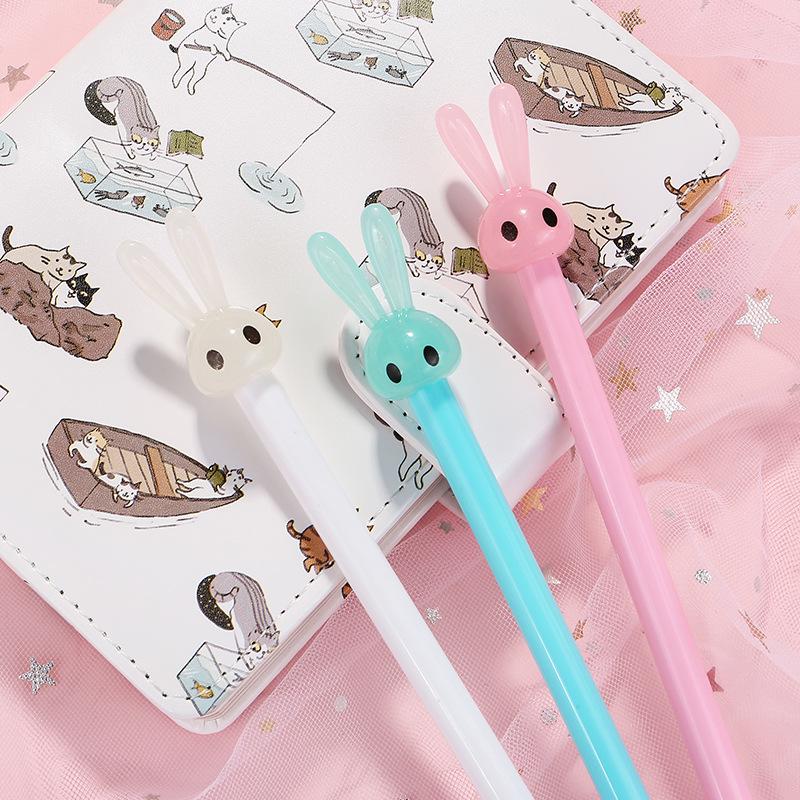 Rozkošný králík s dlouhýma ušima Kreslená černá gelová tužka - Školní potřeby