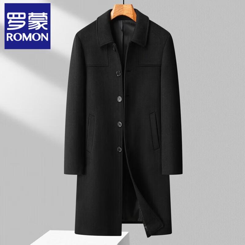 Luomeng Men's Mid-Length Wool Blend Business Casual Winter Coat