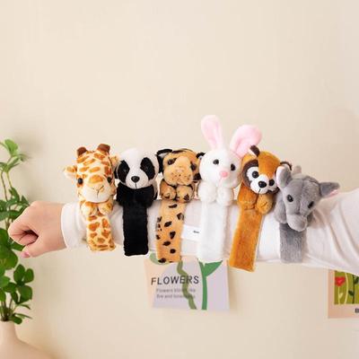 Braccialetto a Scatto Peluche Tigre Stampa Leopardo - Regalo Creativo Zoo per Bambini