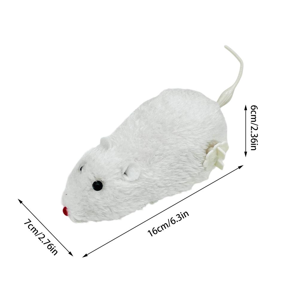 Cat Mice Toys Wind up Indoor Cat Plush Mouse Hunting Toy Plush Mice Pet Toys Clockwork Mouse Running Toy Realistic Mouse