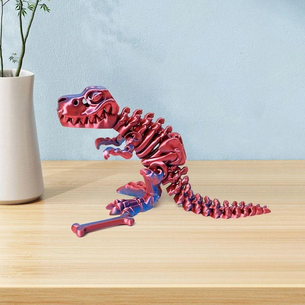 Crystal 3D Printed Tyrannosaurus Rex Rotatable 3D Articulated Dinosaur Toys Fish Tank