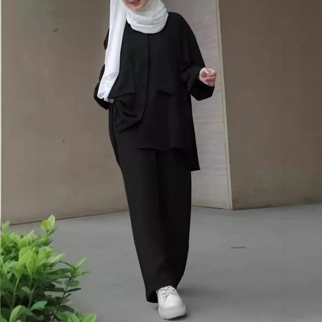 Women's Plus Size Fall Long Sleeve Pants Shirt Suit