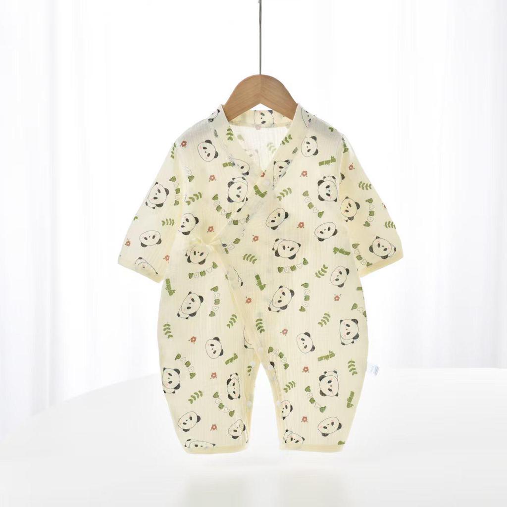 Newborn Summer Gauze Onesie with Belly Protector
