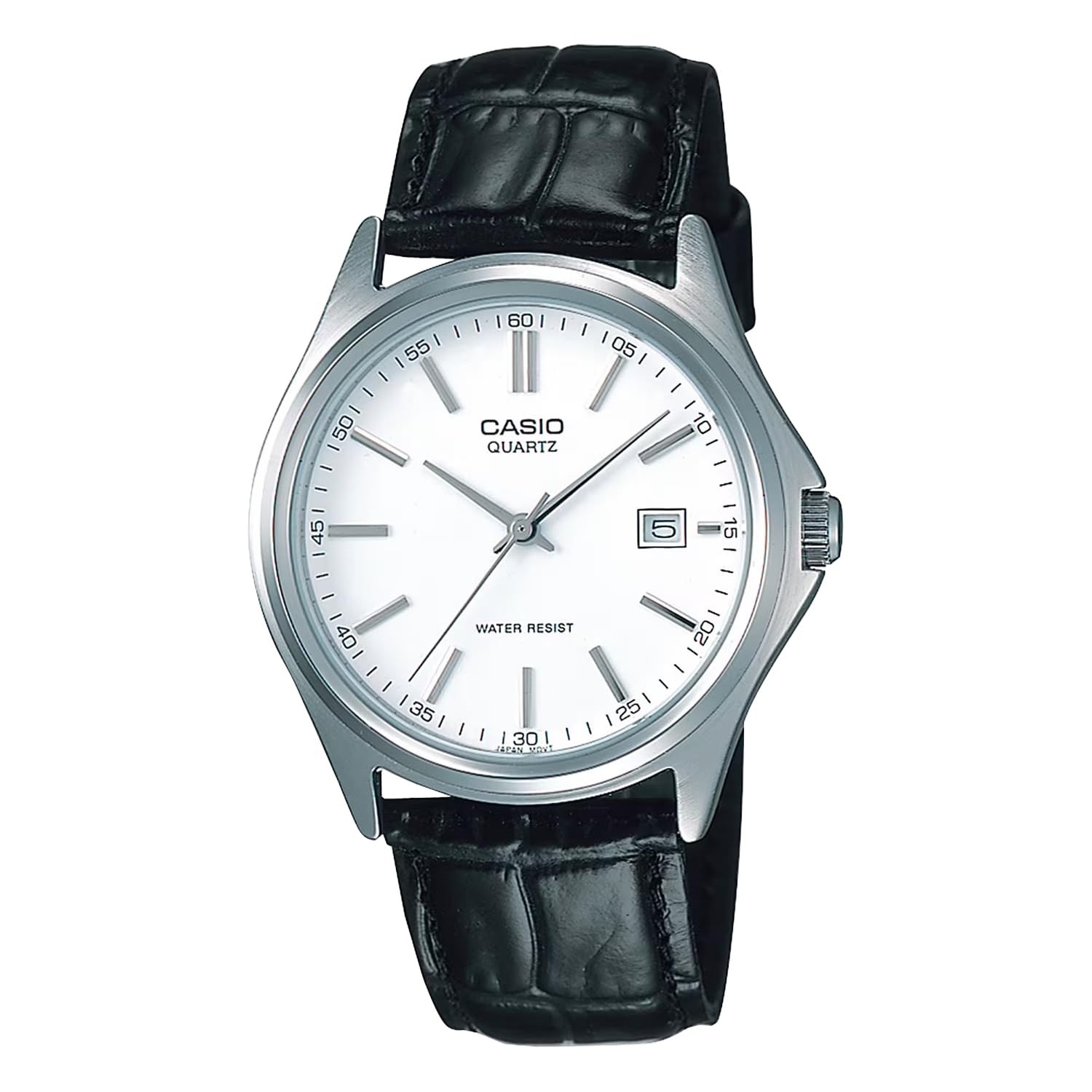 

CASIO Quartz Watch Silver White x Black Leather Band Overseas Model [Casio] Men s MTP-1183E-7A