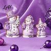 Wooden Snowman Ornaments 3PCS Christmas Ornaments Decorative Cute Festive Figures Creative Seasonal High-definition Printing Crafts for Holiday
