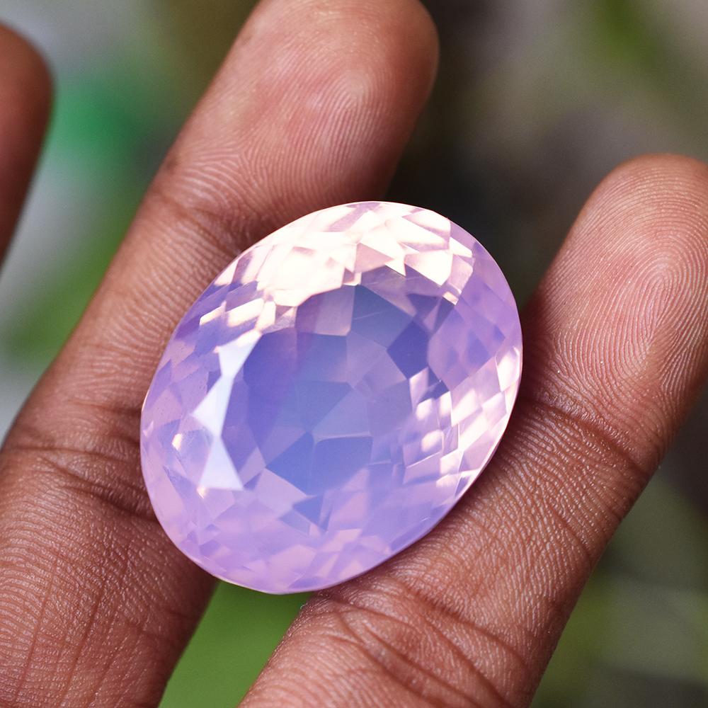Lab-Created Pink Opal Loose Gemstone 108ct Big Oval Shape October Birthstone for Gem Collections