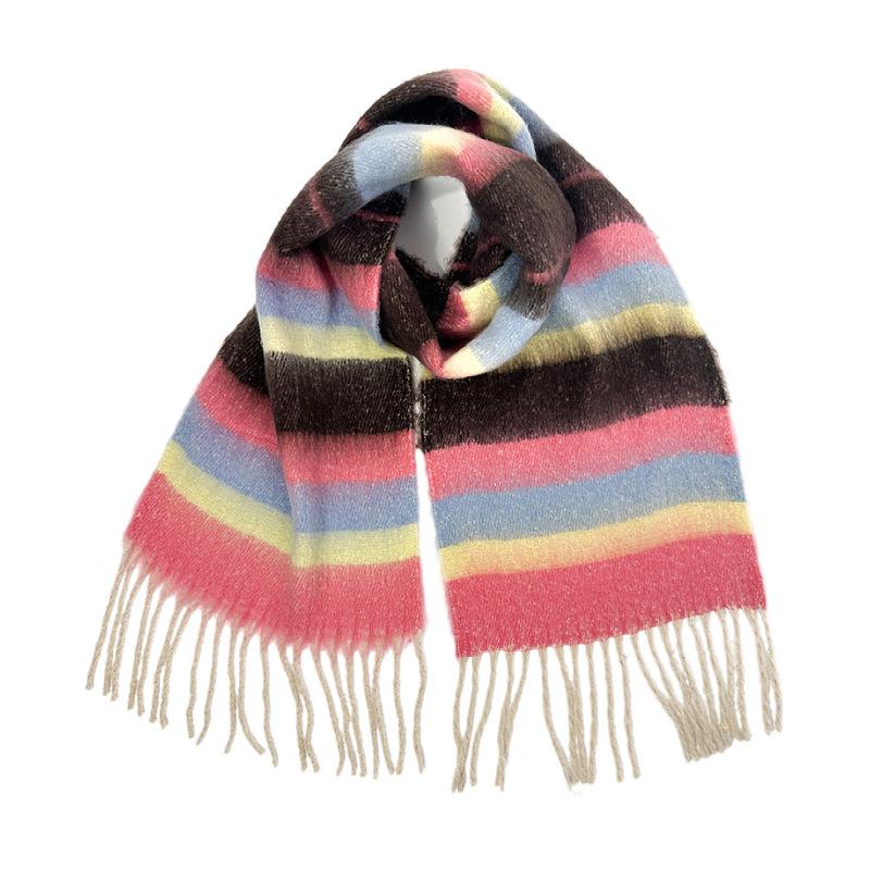 Thickened Warm Imitation Cashmere Scarf Women's Winter Fringed Scarf Retro Fashion Scarf Shawl