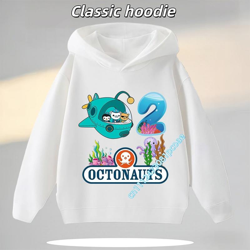 1-8 Years Old Octonauts Children's Hooded Sweatshirt Boys'Sport Shirt Girls' Casual Top Digital Print Autumn/Winter Long-Sleeved