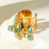 Accessories, Bohemian Pearl Fringed Exaggerated Retro Ring, Metal Open Ring