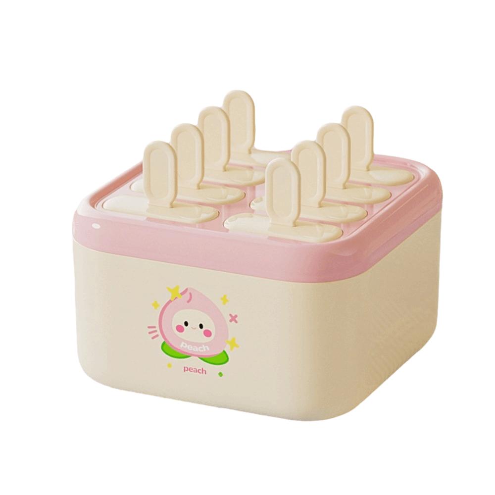 

Non-Stick Maker Ice Pop Trays 8 Grids Ice Cream Box Cute Ice Pop Maker DIY рожевий