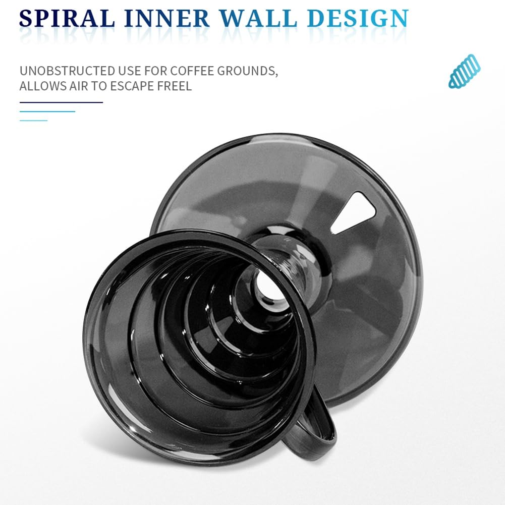 Haskoss Konischer 30 Single Kaffee-Dripper, 1-2 Tassen Handaufguss Kaffee-Filtertasse V30 Trichter Tropf-Filtertasse Kaffeegeschirr Werkzeug B