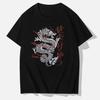 S Reines Baumwoll-T-Shirt Drachenmuster Lustig Bedrucktes T-Shirt Sommer Lässig Harajuku Y2K Oberteile T-Shirt Damen Schwarze Kleidung
