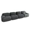 4-Seater Sofa Soft Corduroy, Frameless, 32D High-Elastic Padding, Pet-Friendly, Vacuum-Packed, Combinable, No Assembly for Bedroom and Office, Grey