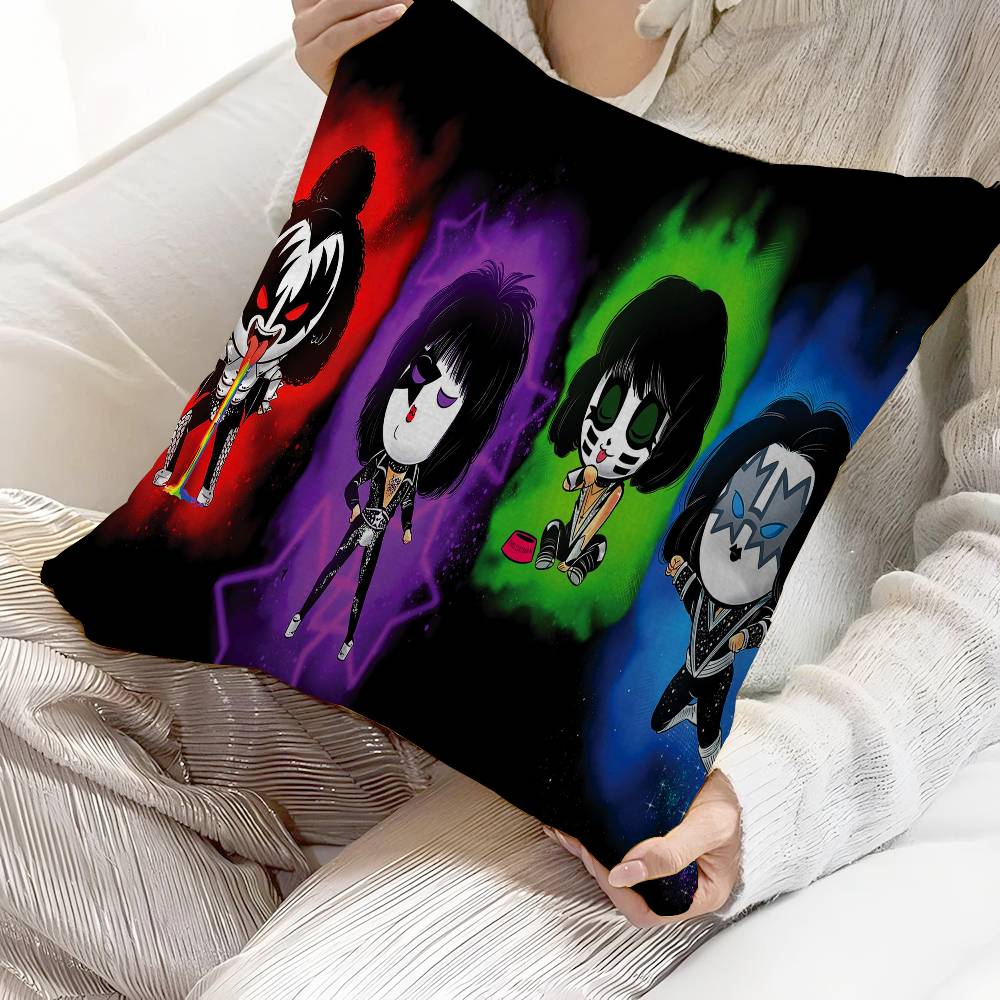 Kiss Band Decorative Room Aesthetics Pillow Case Home Decor Bedroom Sofa Bed Couch Pillow Cover 45x45