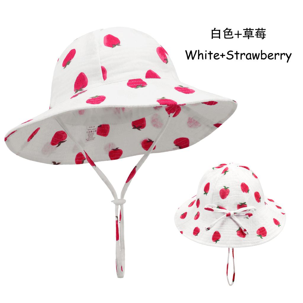 Newborn Boys Girls Bucket Hat Summer Kids Toddler Panama Cap 0 to 48 Months Soft Cotton Baby Sun Hat flower printing Cute Bunny
