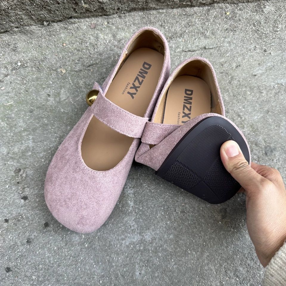 2025 Spring New French Retro Word with Mary Jane Shoes Women's Soft-soled Single Shoes with Skirt Ballet Shoes