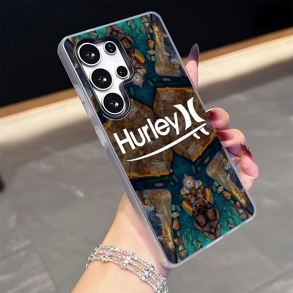 Hot B-Brand HurleyS Phone Case for Samsung S26 S25 S24 S23 S22 S21 FE Plus Ultra Black 2-in-1 Jelly silicone case