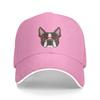 Denim-Kappe, Boston Terrier-Hund, Baseball-Dad-Cap, klassisch gewaschen, 100 % Baumwolle, verstellbar, lässig, Sport, für Unisex, Damen, Mütze