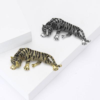 Retro Dominanter Legierung Emaille Tiger Brosche Kreative Vielseitige Herren Anzug Mantel Korsage Schmucknadel