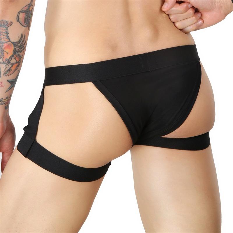 Underwear Men Sexy Harness Straps Leg Belt Briefs Long Socks Bondage Lingerie Elastic Erotic