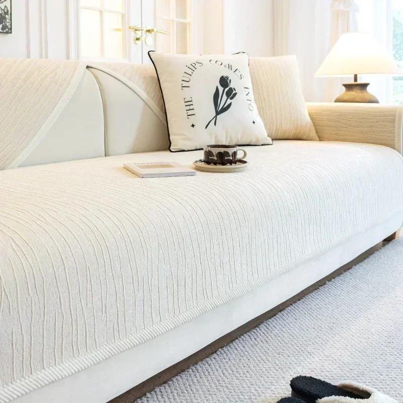 1PC Luxury Chenille Sofa Cover Four Seasons Universal Thicken Chaise Lounge Couch Cushion Towel L Shape Corner Sofa Slipcover