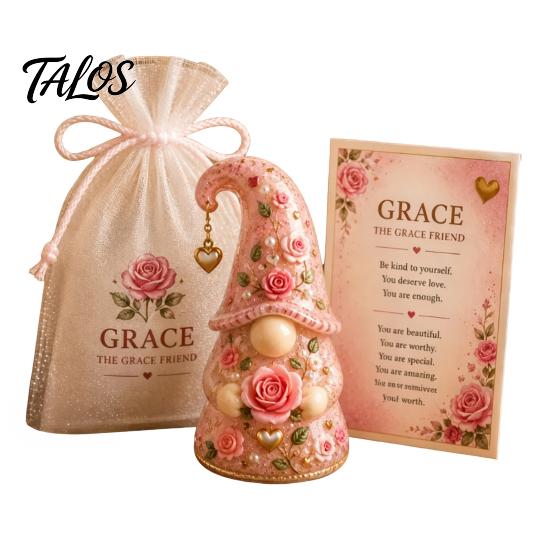 Encouragement Gift for Her Emotional Support Gnome Figure, Ornament with Card And Symbolic Elf Figurine Gauze Bag, Positive Energy Women Decor