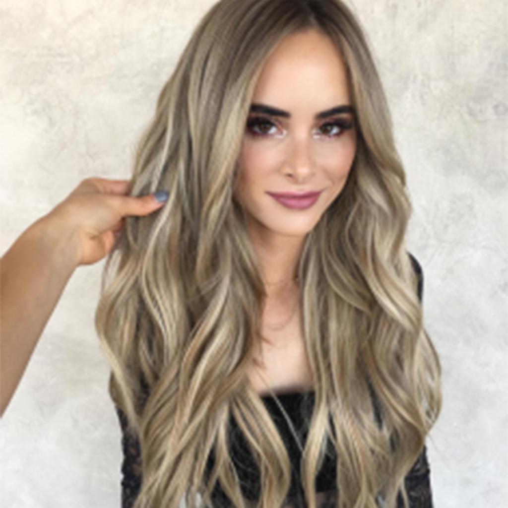 Women Mix Colors Gradient Long Curly Synthetic Wig Full Wig Wavy Wig