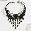 Dark Romance Gothic Lace Necklace Adornment Sturdy Chokers Neckchain Adornment for Fashion Enthusiasts