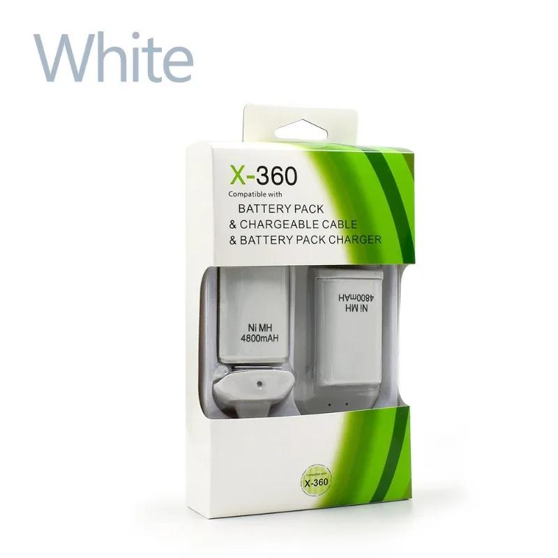 2Pcs 4800mAh Rechargeable Battery With 1 Charging Cable+Charging Dock for Xbox 360 Wireless Gamepad Controller Battery