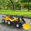 Children's Pedal Tractor with Front Loader and Trailer, Yellow/Black, Ages 3+