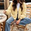 Light Yellow Knit Cardigan Sweater - Fresh & Sweet Autumn 2026