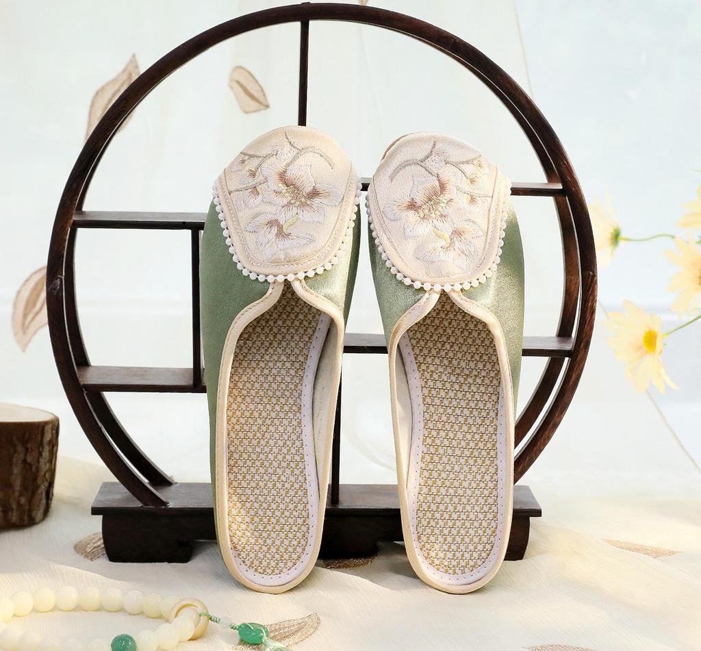[Dairo] Letnie damskie klapki cheongsam w stylu etnicznym 2024 - Wygodne materiałowe buty Old Beijing o prostym, eleganckim designie