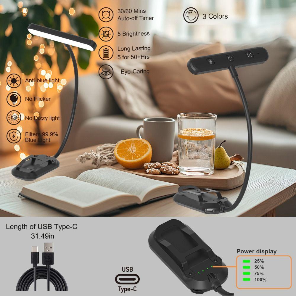 25 LED LED Reading Light 3 Colors Bookmark Lamp Portable Mini Book Light  Travel