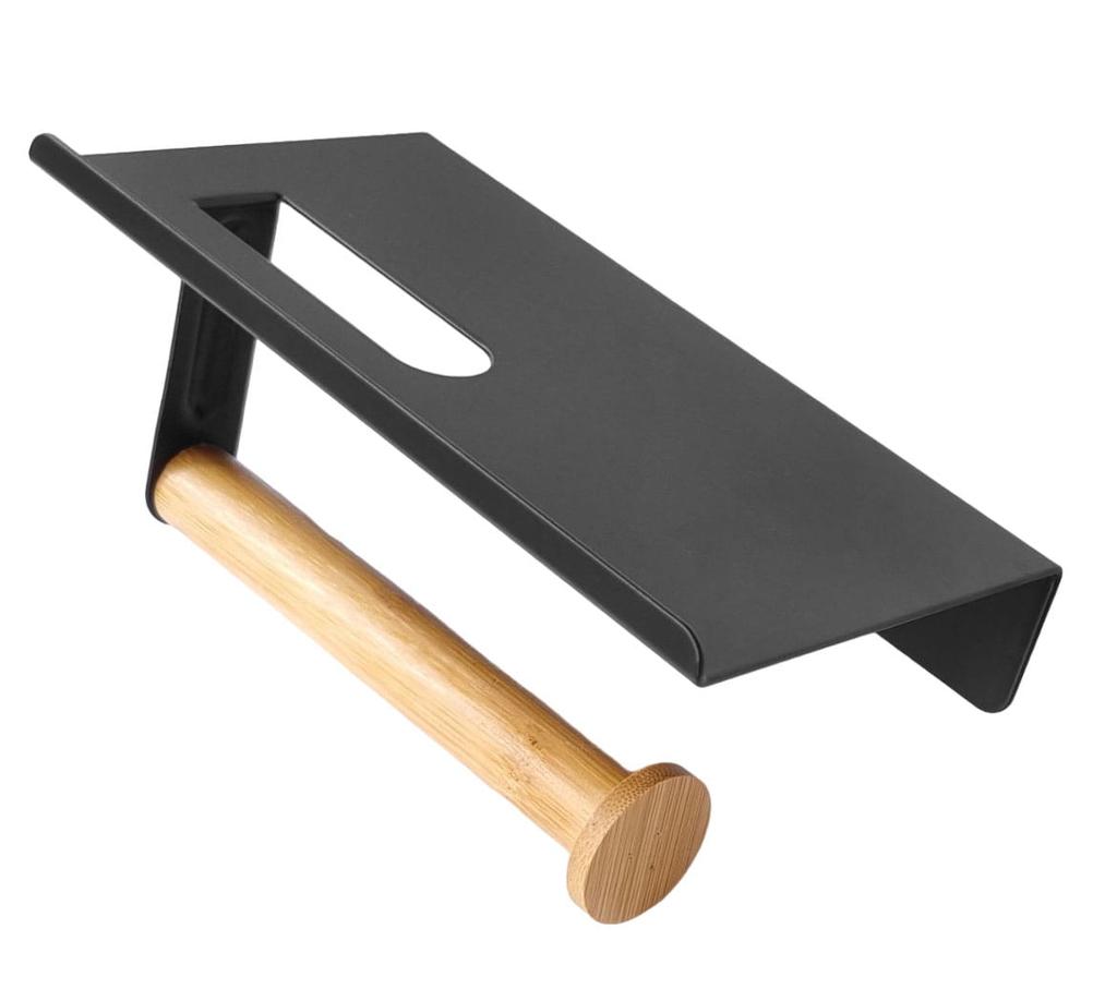 Uchwyt na papier toaletowy z półką TADAR 4981 czarny