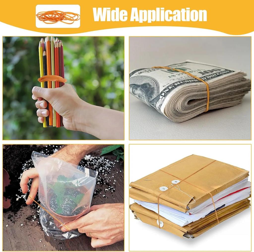 40mm High Elastic Yellow Rubber Band Yellow O Rings Set Fastener Strongrubber Elastic Bands Office School Household Supplies