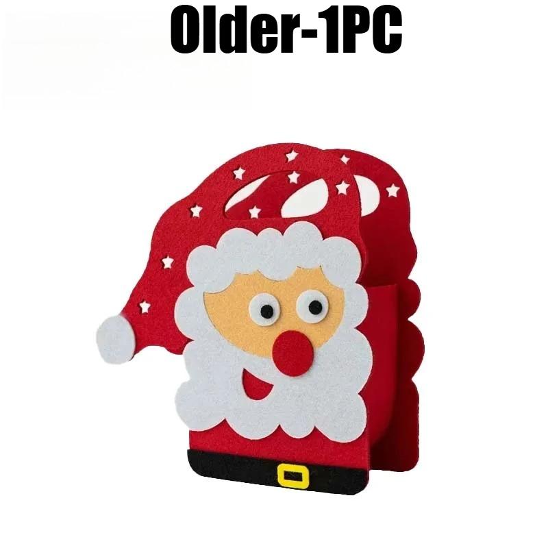 

Creative Apple Box Christmas Felt Gift Bag Thickened Design for Candy Snacks Christmas Eve Party Favor Tote As Shown