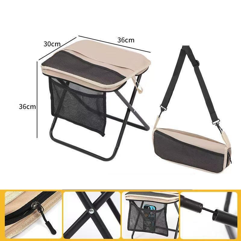 Faltbarer Rucksackhocker Tragbarer Klapphocker mit Handtasche Geeignet für Picknick Wandern Camping Angeln Haushalt Eltern-Kind-Aktivitäten
