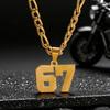Letter Pendant Punk Tag Necklace Tag Pendant Neck Chain Fashion 67 Necklace  for Men Women