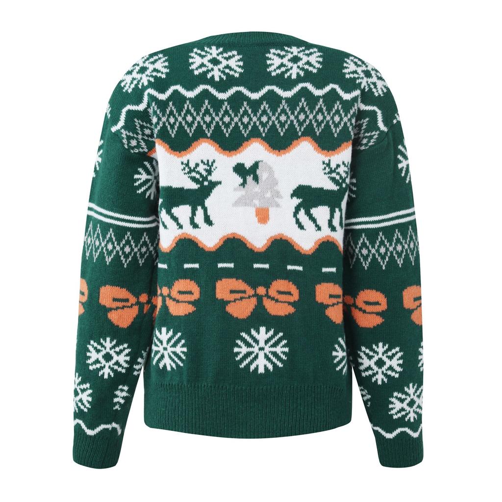 Women's Fashion Christmas Sweater Half Tall Neck Long Sleeve Sweater